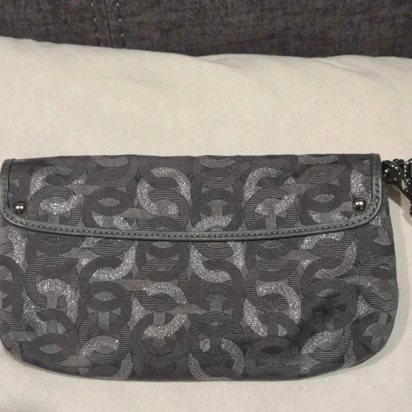 Coach Kristen Gunmetal Gray silver accents wristlet/clutch 8"L 5"T 1.5"W‎ - Picture 4 of 7